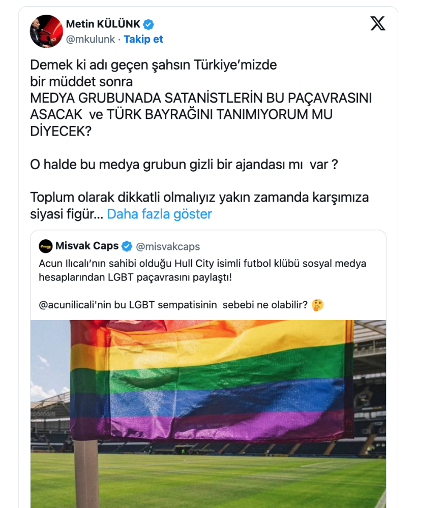 metin kulunk ten acun ilicali ya lgbt tepkisi